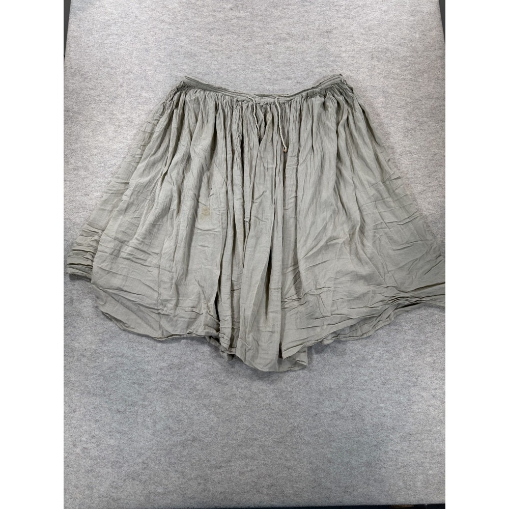 Mixit Taupe Crinkled Peasant Midi Skirt Womens M Gray Rayon Cotton Drawstring